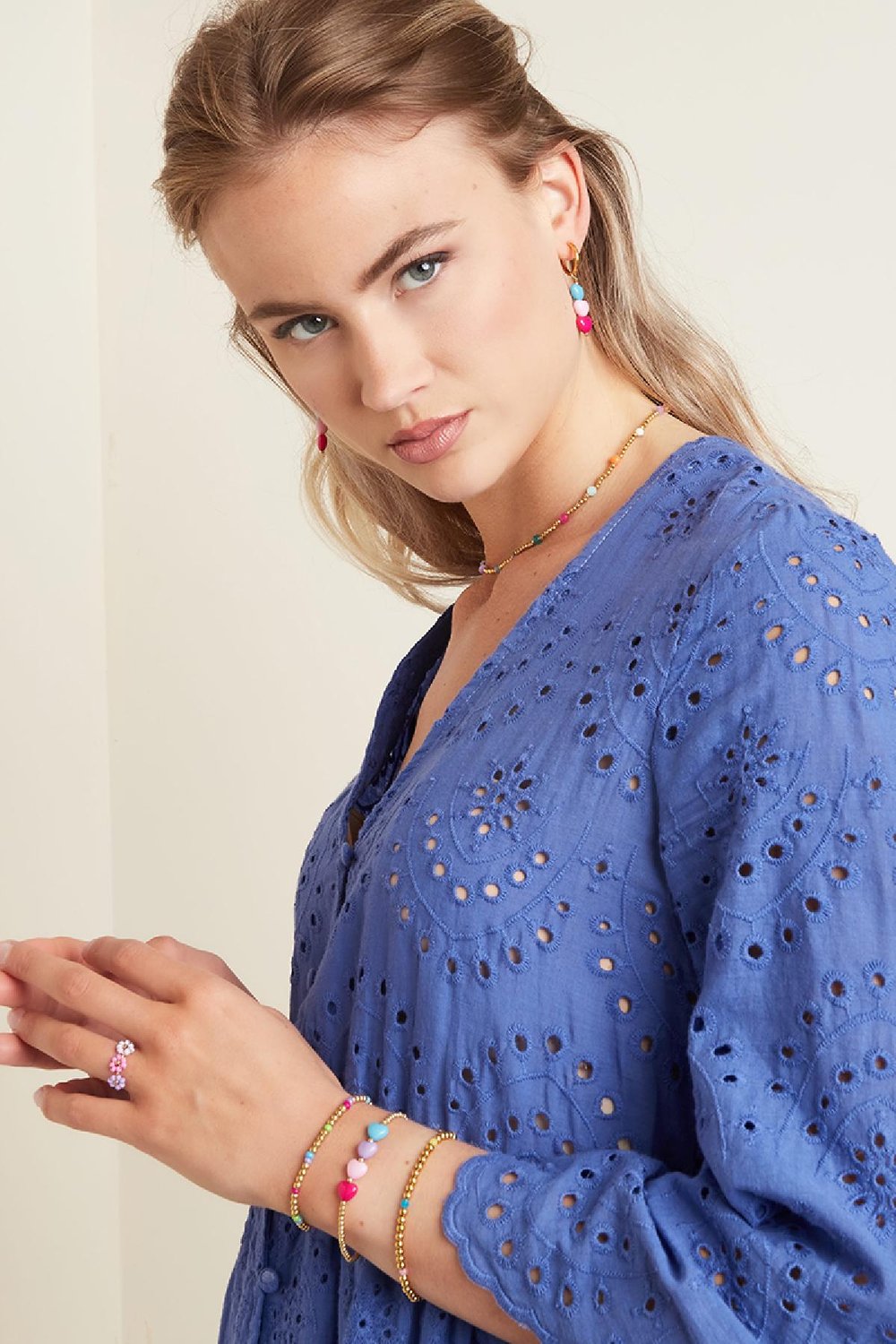 Buntes Herzarmband - #summergirls-Kollektion Goldfarbe Hämatit h5Bild3